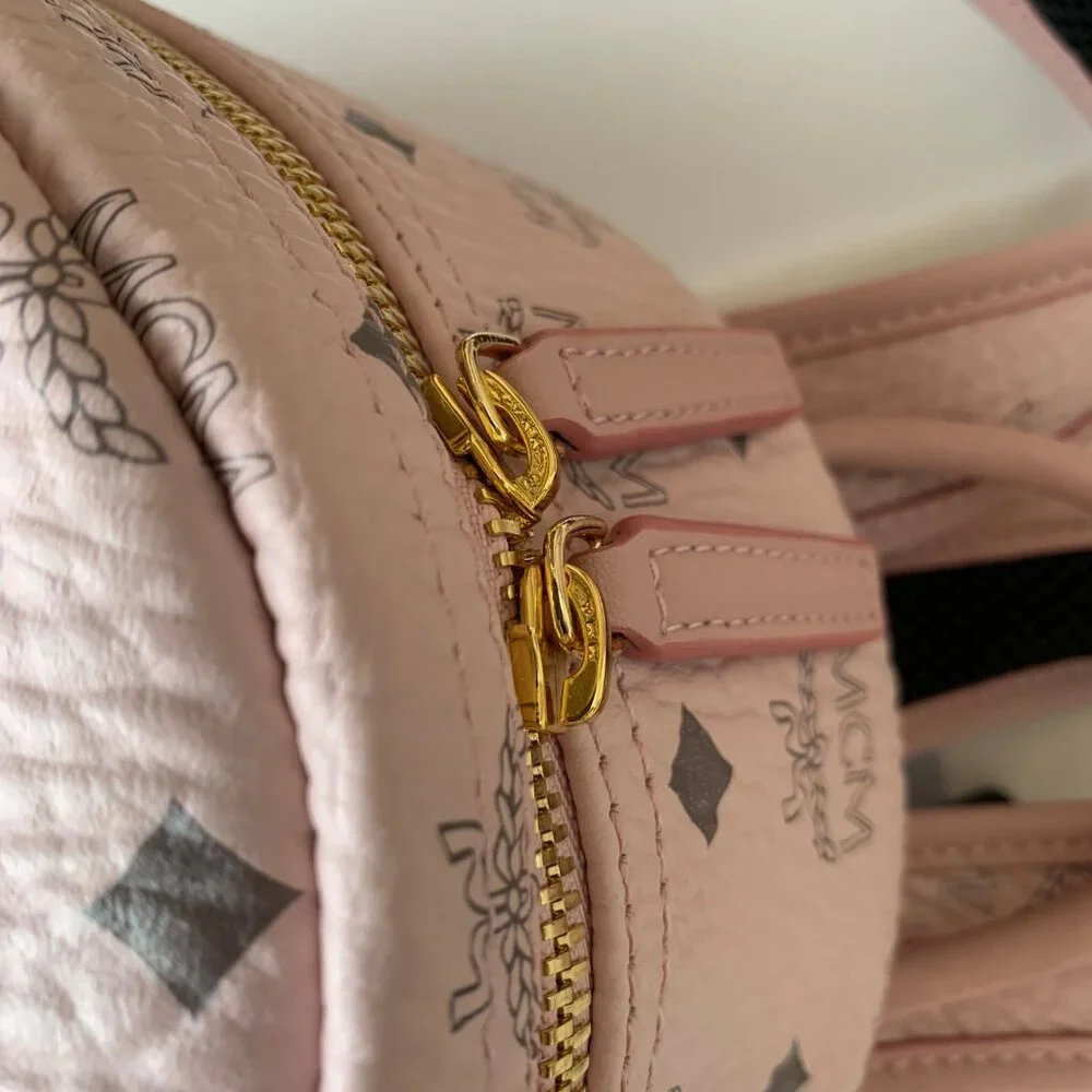 MCM Medium Stark Side Stud Backpack, Pink, - Picture 8 of 9